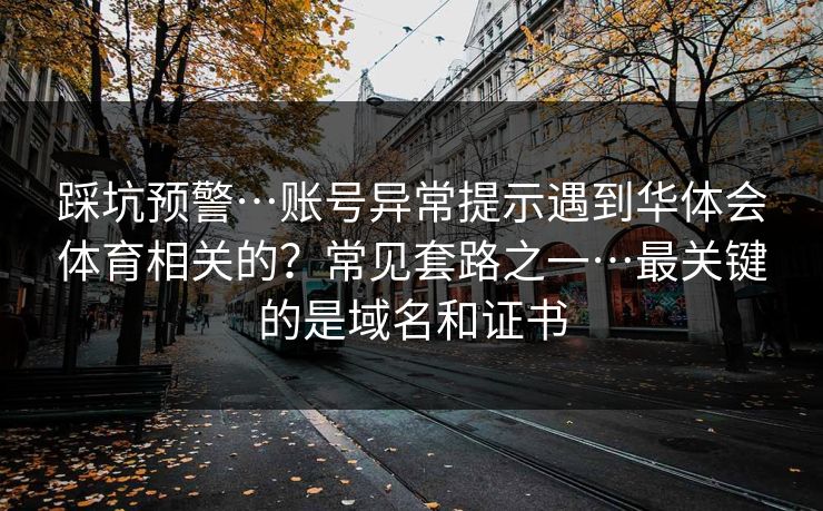 踩坑预警…账号异常提示遇到华体会体育相关的？常见套路之一…最关键的是域名和证书